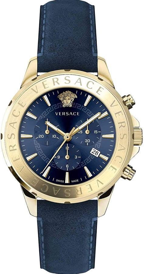 versace versus gold watch blue face|Versace watches men price.